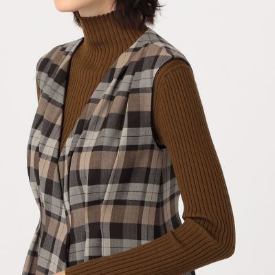 シャドータータンチェック　カシュクールワンピース