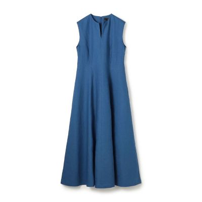 MINAMI　美品✨️トゥモローランド スムースリネン キーネックフレア スムースリネン キーネックフレアワンピース | maison TOMORROWLAND