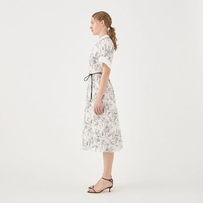 キッチンエンブロイダリー スタンドカラーワンピース | maison