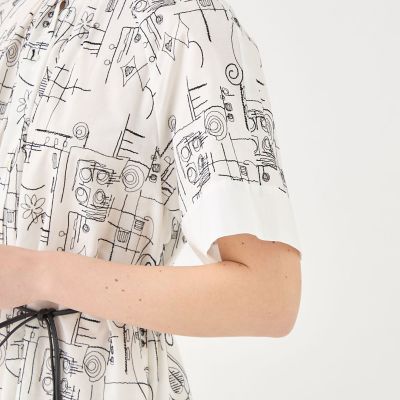 TOMORROWLAND ♪ エンブロイダリー スタンドカラー　ワンピース 36 TOMORROWLAND ♪ エンブロイダリー スタンドカラー ワンピース 36