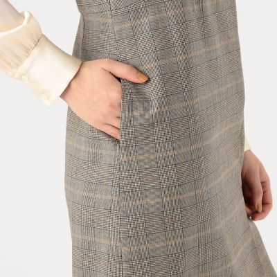 セール】 シックグレンチェック カシュクールジャンパースカート