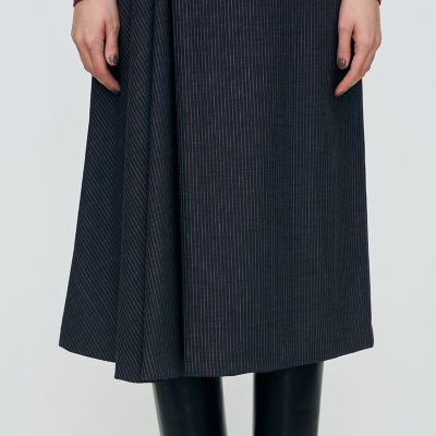 シングルトラックストライプ アシンメトリードレープワンピース