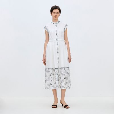 フルッタエンブロイダリー タックストレートワンピース | maison