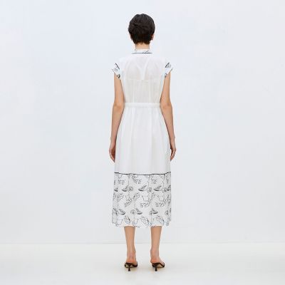 フルッタエンブロイダリー タックストレートワンピース | maison