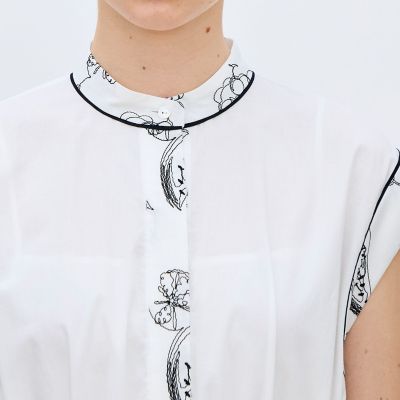 フルッタエンブロイダリー タックストレートワンピース | maison