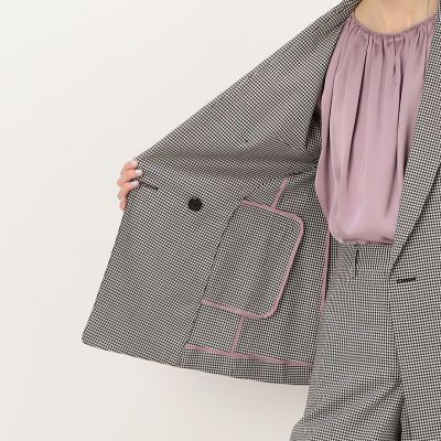 シルキーシェファードチェック ダブルブレストジャケット