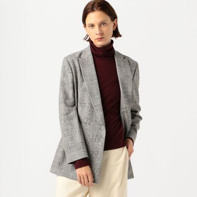 シャイニーグレンチェック ピークドラペルジャケット | maison