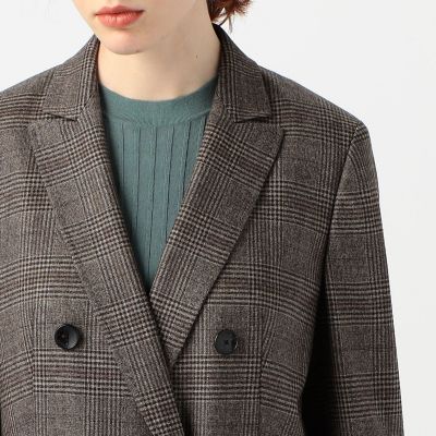 トゥモローランド コレクション ブラウニーグレンチェック ダブルジャケット ブラウニーグレンチェック ダブルブレストジャケット | maison