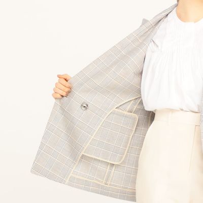 ブルーグレンチェック　ダブルブレストジャケット