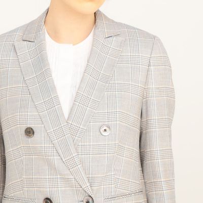 ブルーグレンチェック　ダブルブレストジャケット