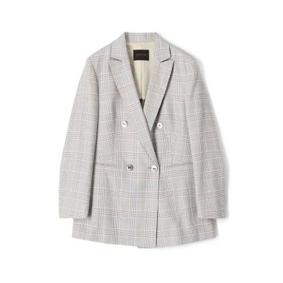 ブルーグレンチェック ダブルブレストジャケット | ファッション・服 