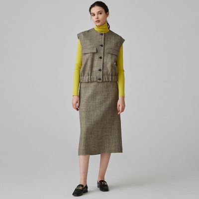 ロービングツイード ノースリーブブルゾン | maison TOMORROWLAND