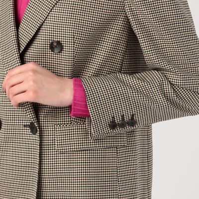 ガンクラブチェックストレッチ　ダブルブレストジャケット
