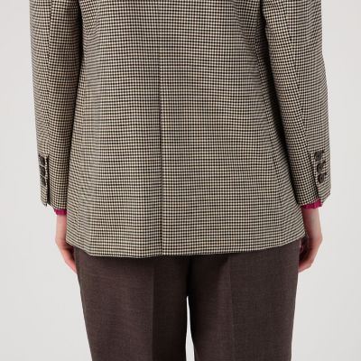 ガンクラブチェックストレッチ　ダブルブレストジャケット