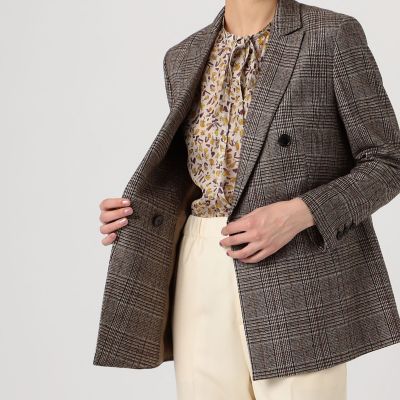 シックグレンチェック ダブルブレストジャケット | maison