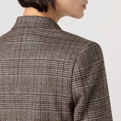 極美品　トゥモローランドコレクション　チェック　ダブルブレストジャケット　日本製 グレンチェックサッカー ダブルブレストジャケット｜トゥモローランド