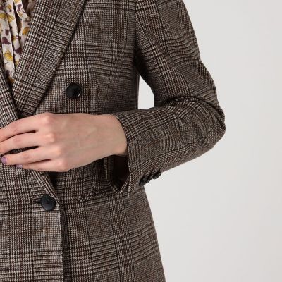 シックグレンチェック ダブルブレストジャケット | maison