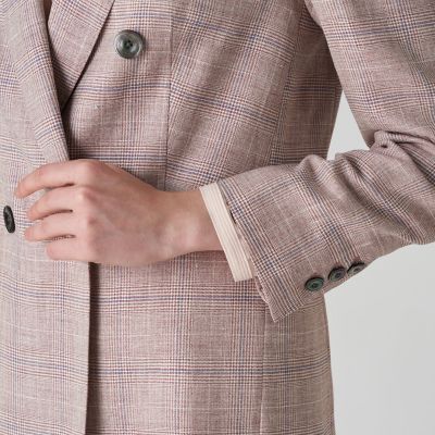 美品✨トゥモローランド　ツイードハウンドトゥース ダブルブレストジャケット　36 チェリーウィンドウ ダブルブレストジャケット | maison TOMORROWLAND