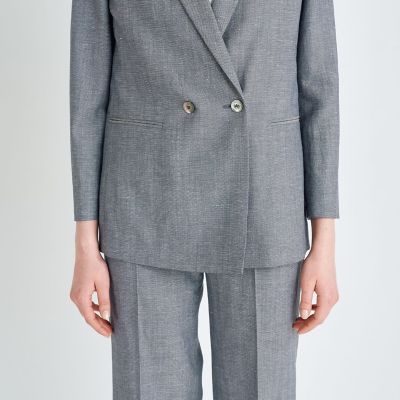ピンヘッドストレッチ ダブルブレストジャケット | maison