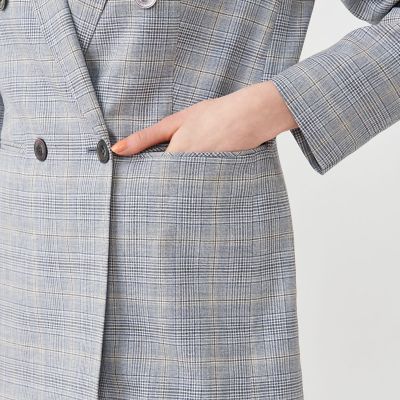 ブルーグレンチェック ダブルブレストジャケット | maison