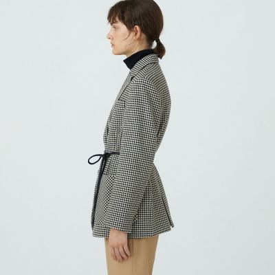 ブラウニーハウンドトゥース　ベルテッドジャケット