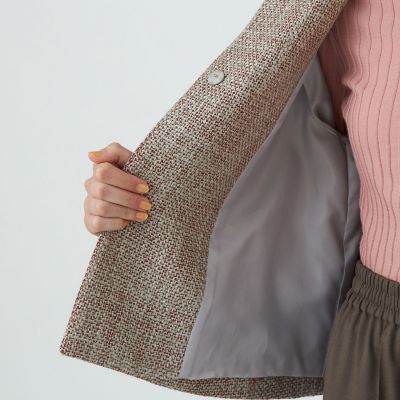 ロービングツイード クルーネックジャケット | maison