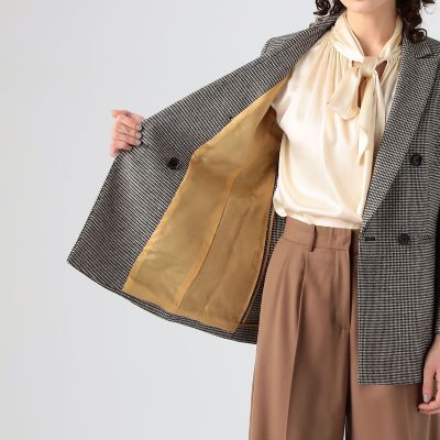 シックシェファードチェック ダブルブレストジャケット | maison