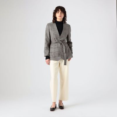 シックグレンチェック　サイドスリットジャケット