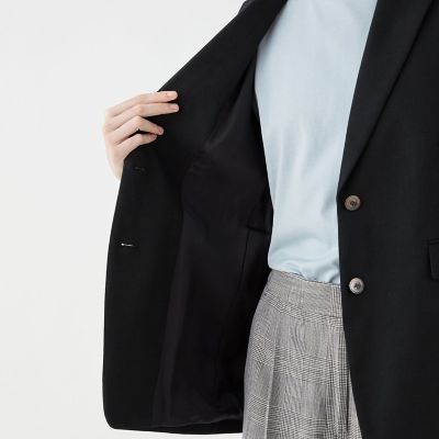 リネンストレッチ　ベルテッドジャケット