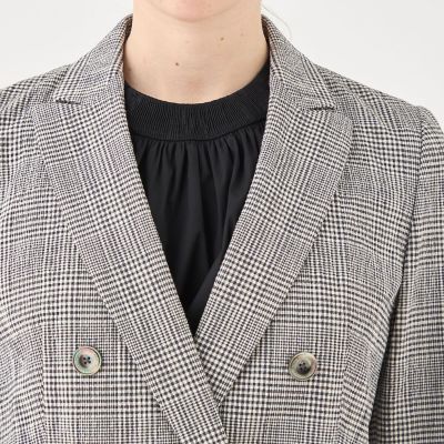 グレンチェックサッカー　ダブルブレストジャケット