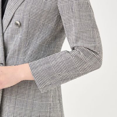 グレンチェックサッカー　ダブルブレストジャケット