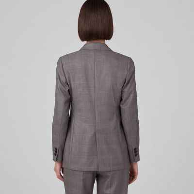 ◎美品 最高峰グレード ミケランジェロ SARTORIAモデル シャドーチェック セットアップ対応]ファンシーツイードノーカラージャケット
