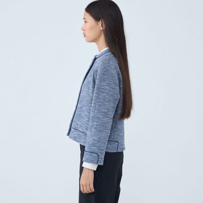 ラメツイード クルーネックジャケット | maison TOMORROWLAND/メゾン