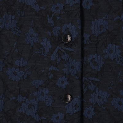 フラワージャカード　ワイドスリーブショートジレ