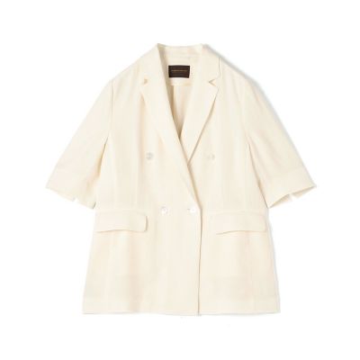 【予約商品６月下旬以降順次お届け】レーヨンリネンオックス　ハーフスリーブジャケット