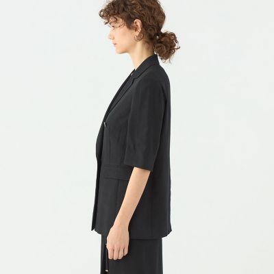 【予約商品６月下旬以降順次お届け】レーヨンリネンオックス　ハーフスリーブジャケット