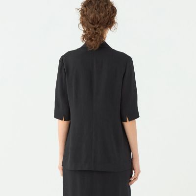 【予約商品６月下旬以降順次お届け】レーヨンリネンオックス　ハーフスリーブジャケット