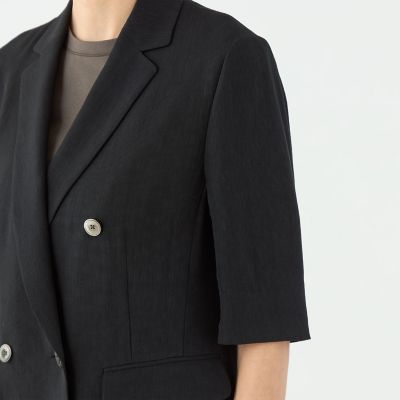 【予約商品６月下旬以降順次お届け】レーヨンリネンオックス　ハーフスリーブジャケット