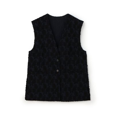TOMORROWLAND / トゥモローランド シャイニーカットジャカード Vカラージレ シャイニーカットジャカード Vカラージレ | maison