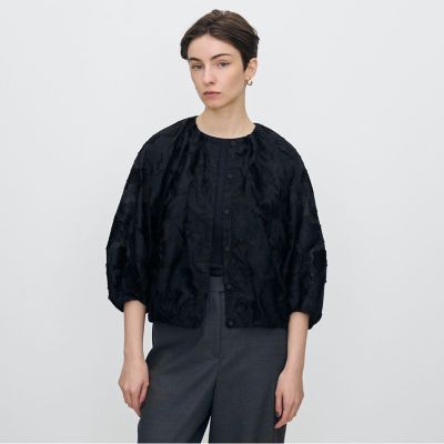 トゥモローランド フラワージップアップブルゾン シアーカットフラワー ジップアップブルゾン | maison