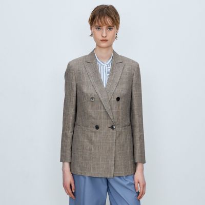 ブラウニーグレンチェック ダブルブレストジャケット | maison