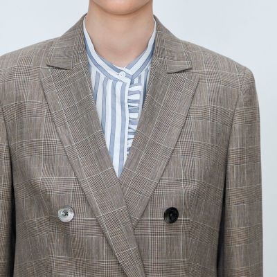 ブラウニーグレンチェック ダブルブレストジャケット | maison