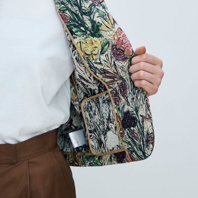 ビンテージフラワージャカード ワイドスリーブジレ | maison