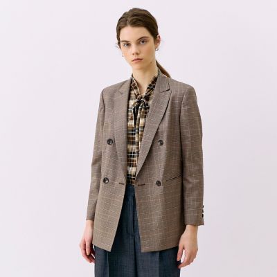 ローザグレンチェック ダブルブレストジャケット | maison