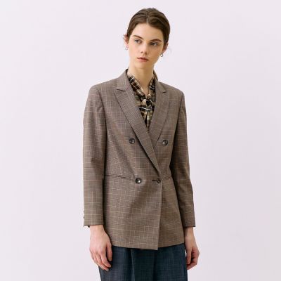 ローザグレンチェック ダブルブレストジャケット | maison