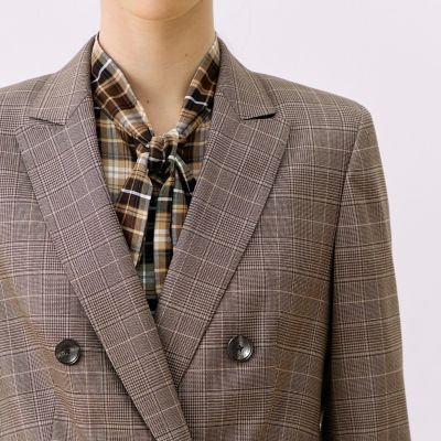 ローザグレンチェック ダブルブレストジャケット | maison