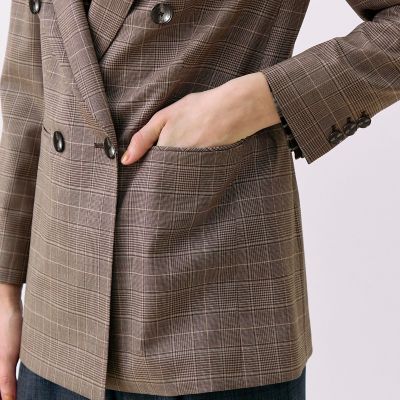 ローザグレンチェック ダブルブレストジャケット | maison