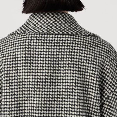 トュモローランド　ウールカシミヤハウンドトゥース ビッグカラーショートコート34 ウールカシミヤハウンドトゥース ビッグカラーショートコート