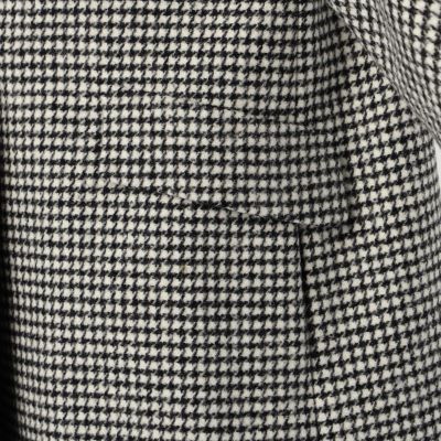 ウールカシミヤハウンドトゥース ビッグカラーショートコート