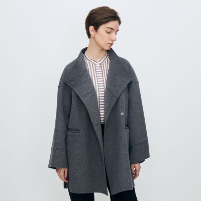 送料無料】スーパーダブルフェイス スタンドカラーコート | maison